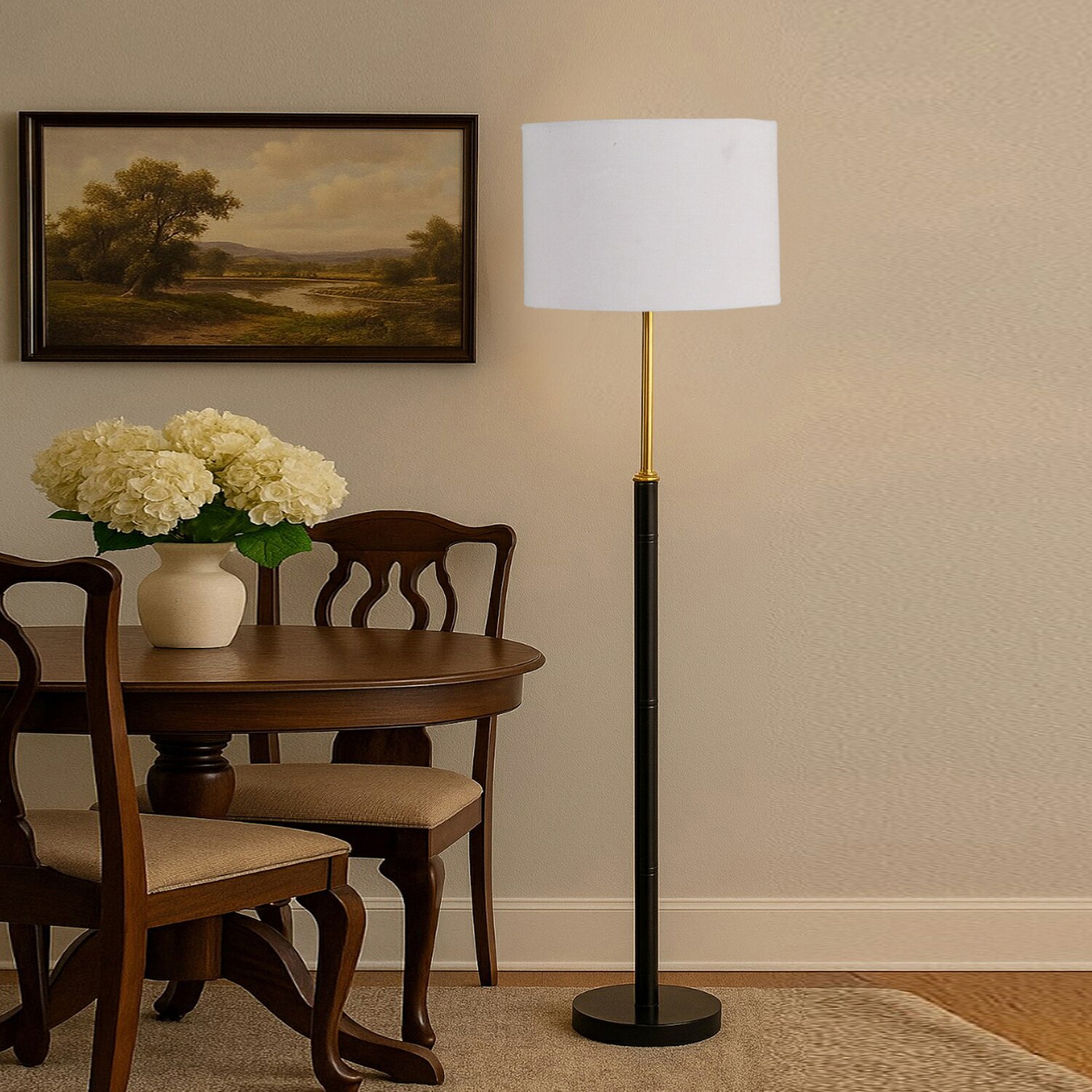 Devansh Wood & Metal Floor Lamp