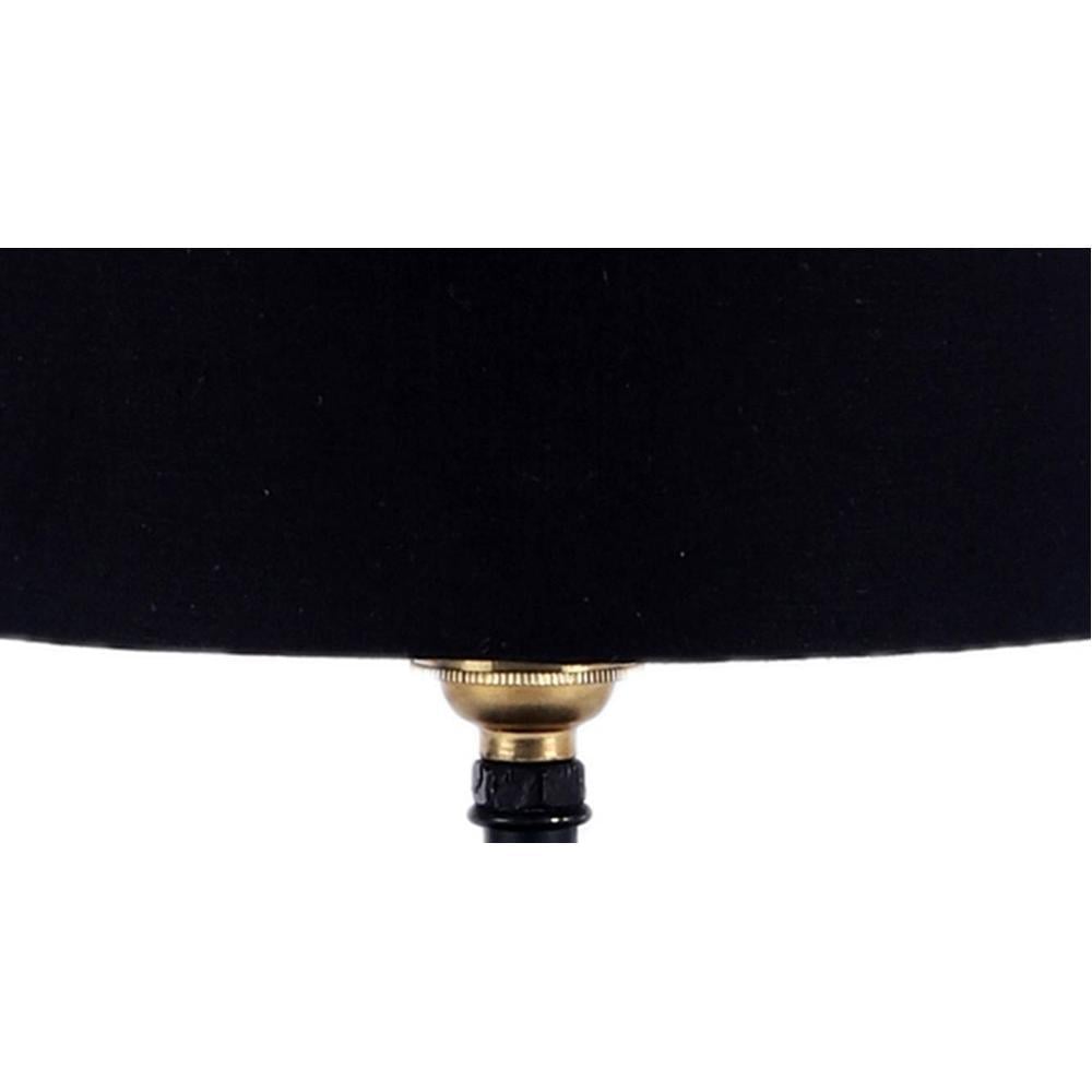 Vendela Black Fabric Shade Table Lamp with Black Iron Base