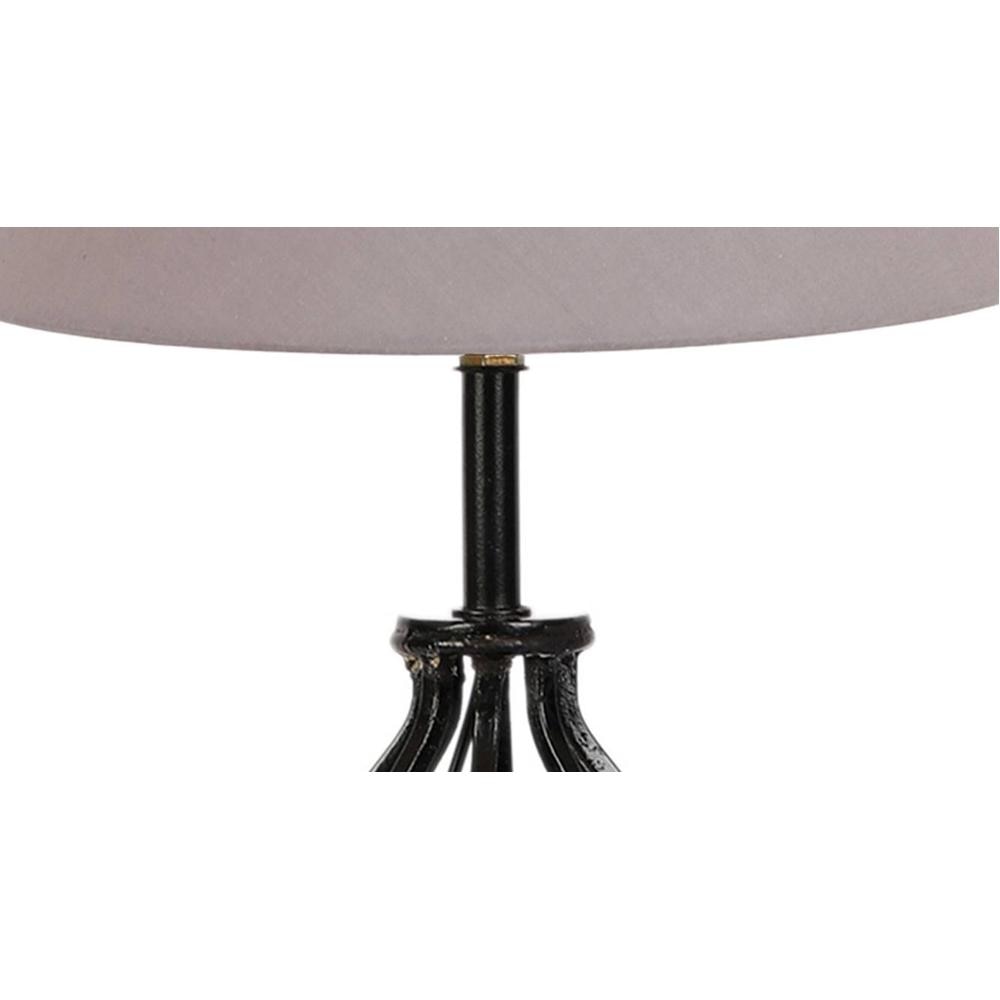 Cassidy Grey cotton Table lamp with Iron Base