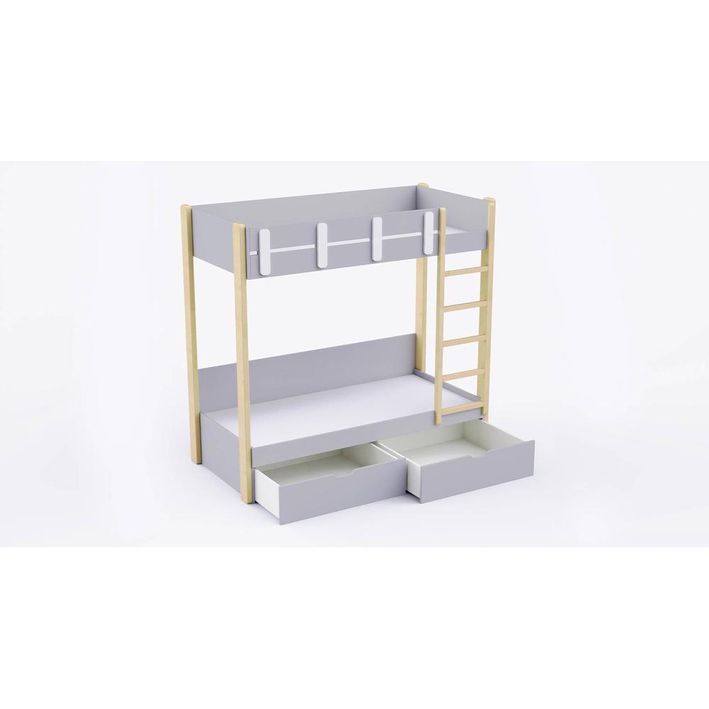 Pine Tree Bunk Bed with Drawer Storage