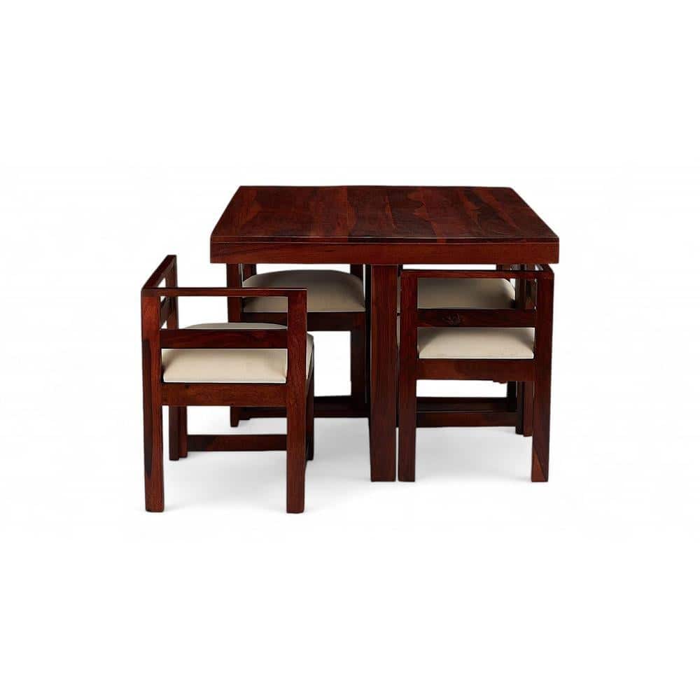 Kingston Sheesham Wood Accent 4 Seater Dining Table Set