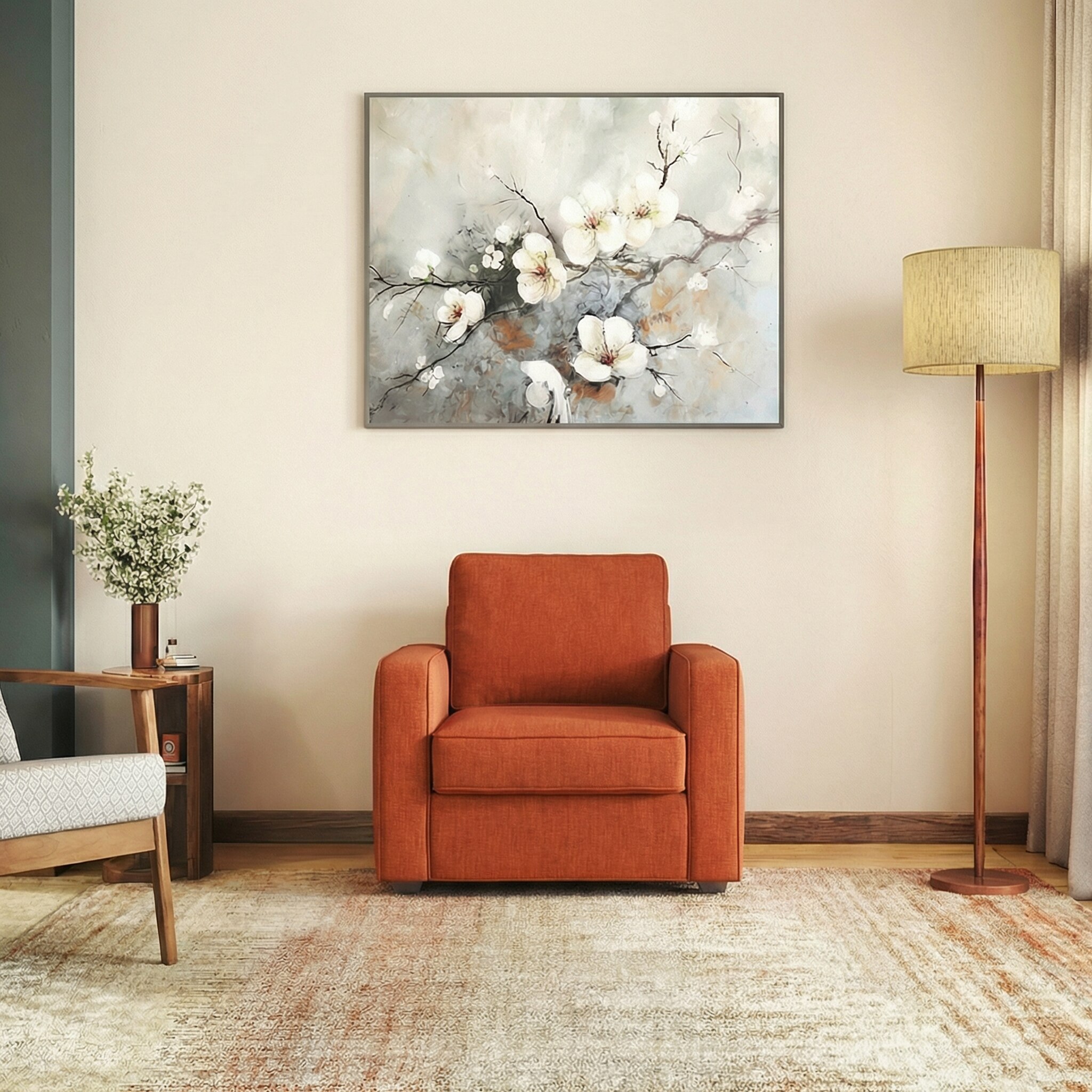 Apollo Compact 1 Seater Fabric Sofa in Lava Colour - Urban Ladder