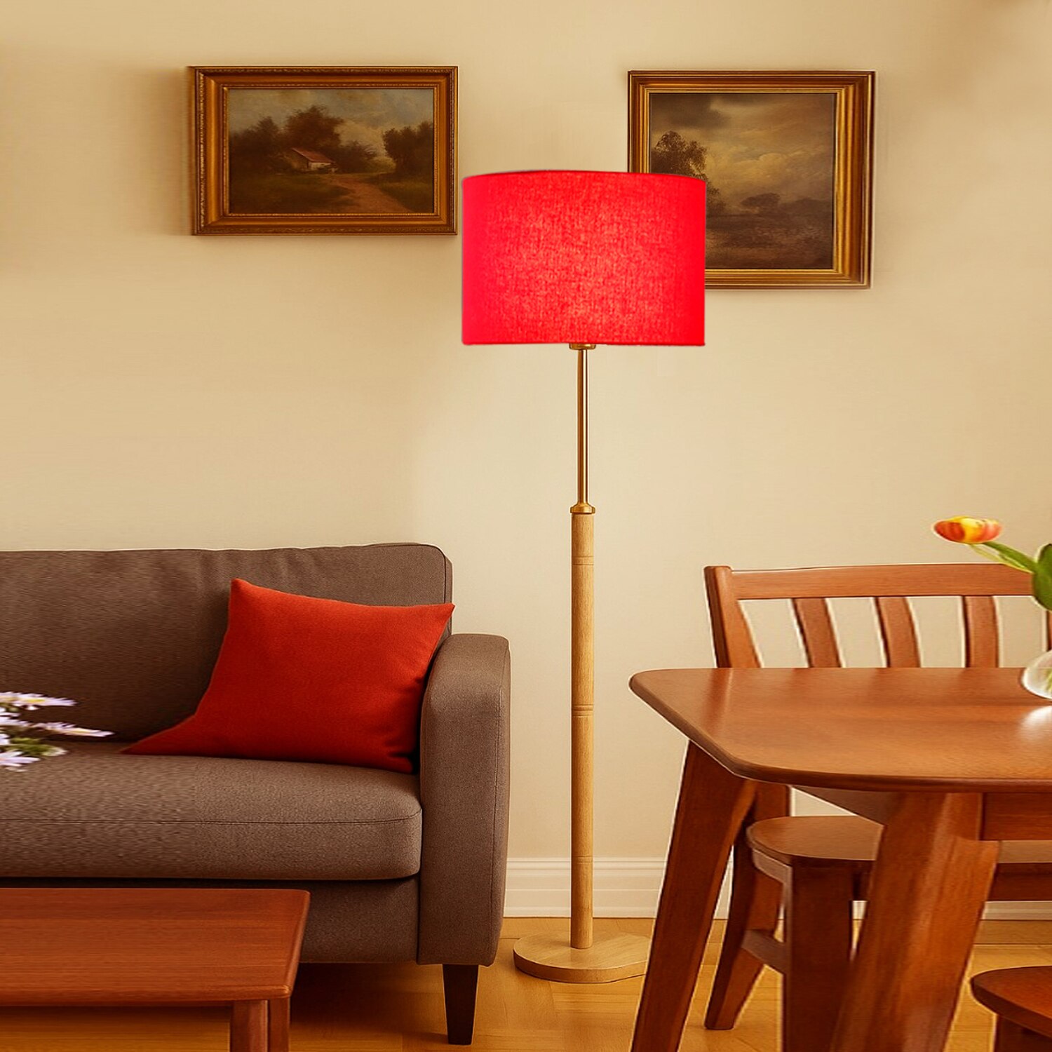 Devansh Wood & Metal Floor Lamp