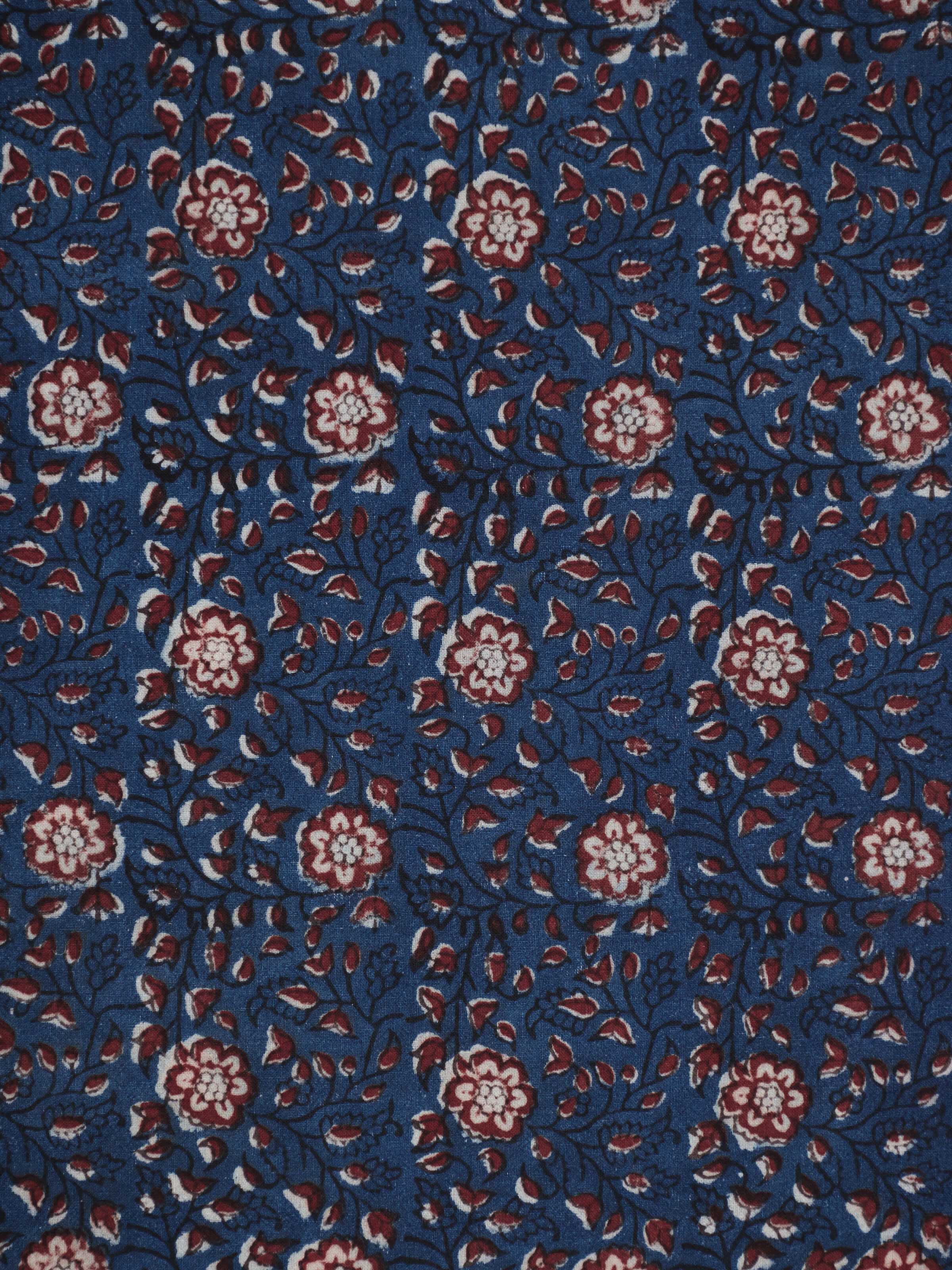 Puspita Indigo Cotton Dabu Hand Block Printed Dinner Napkin (6 Pcs)