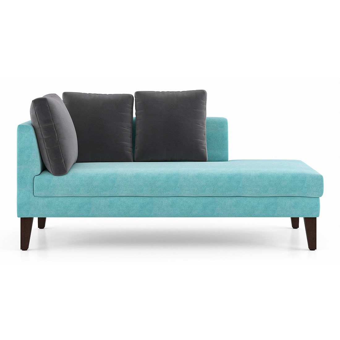 Sigmund Day Bed Colour Icy turquoise velvet, right aligned - Urban Ladder