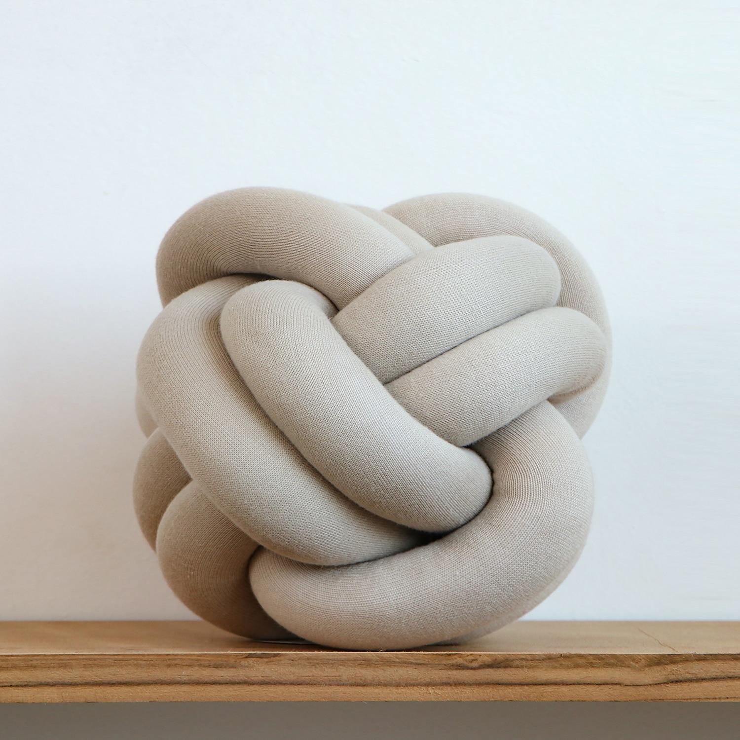 Nodo Cotton Knitted Knot Pillow  Pale Whisper 11X11 Inches - Pluchi