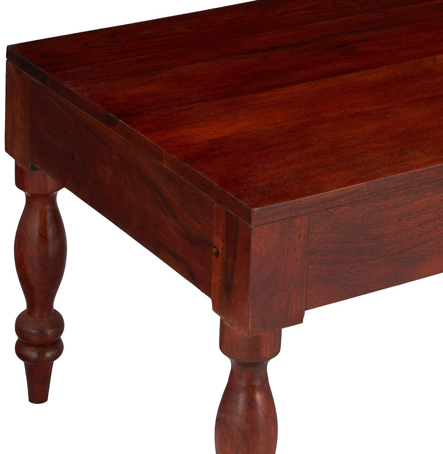 Hudson Sheesham Wood Traditional Rectangle Coffee Table In Honey Finish