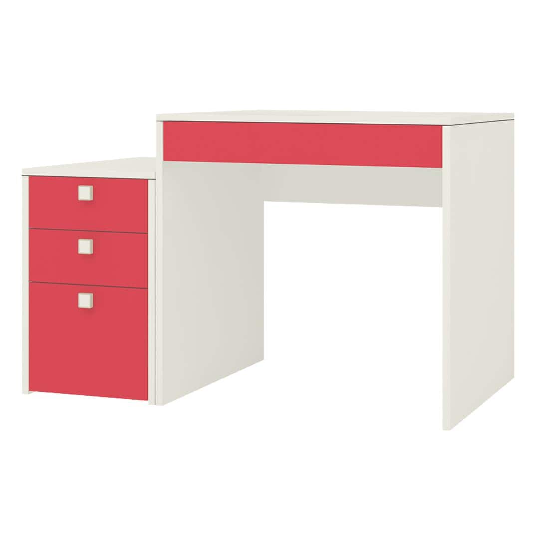 Eskada Kids Study Desk cum Printer Table with 4 Drawers in Strawberry Pink Colour