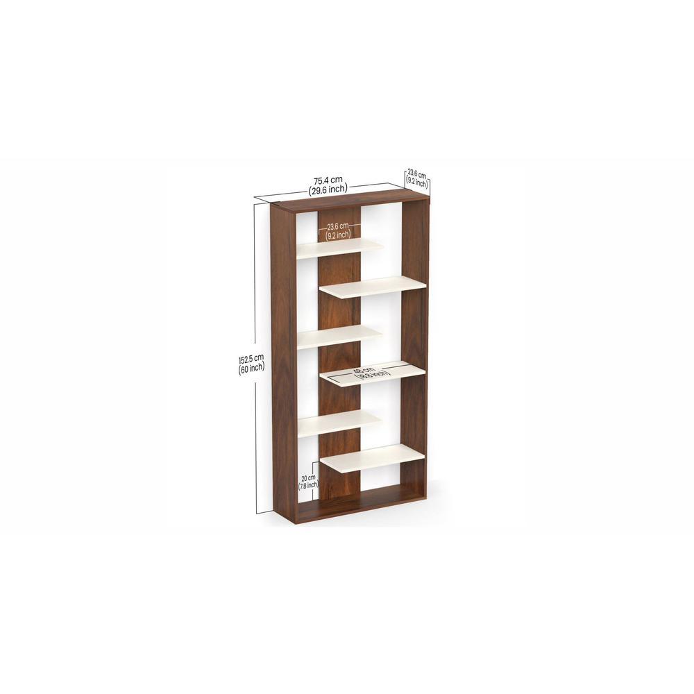 Maxelle Engineered Wood Bookshelf with Shelves Brown Maple & White