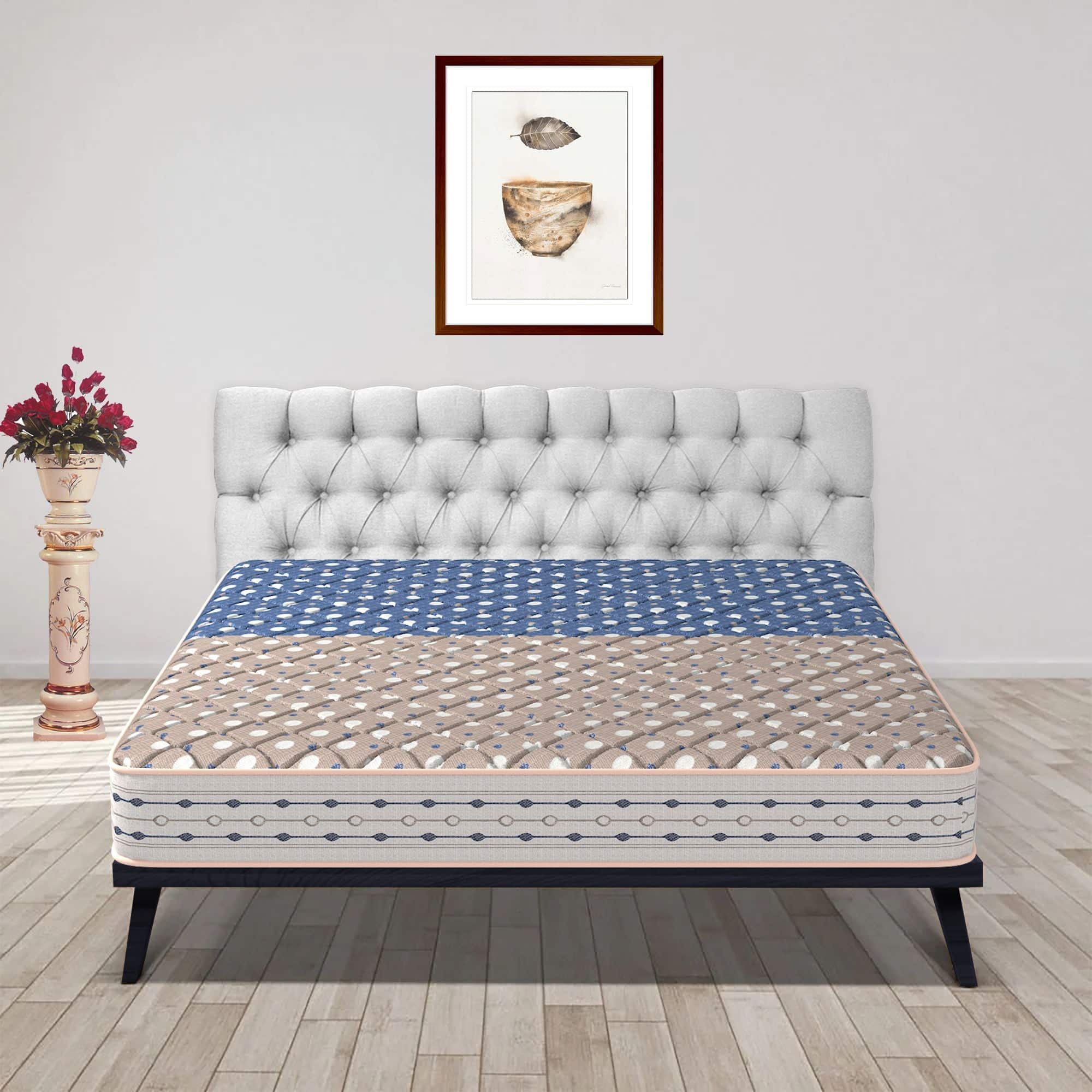 Pacific With NIVF Technology 4 Inch King Size PU Foam Mattress (75X72 Inches), Double-Sided PU Foam Quilt Durable & Lightweight