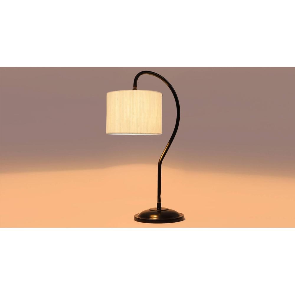 off-white cotton Curvy table lamp with Iron Base (SP01)