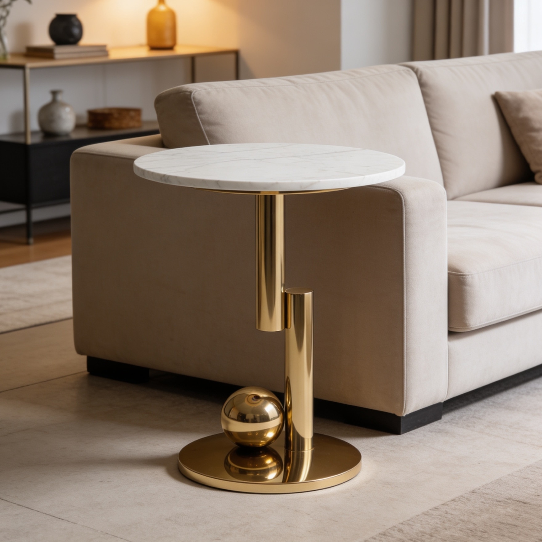 Contemporary Corner Side Table Gold - Handicrafts Town