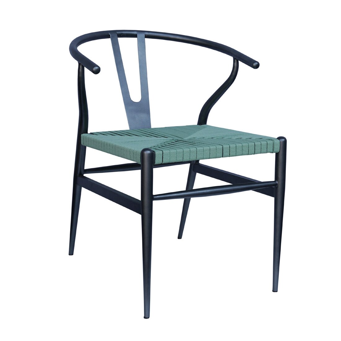 Sigma Wishbone Table Set with 1 Table and 2 Chairs Gun Metal In Grey