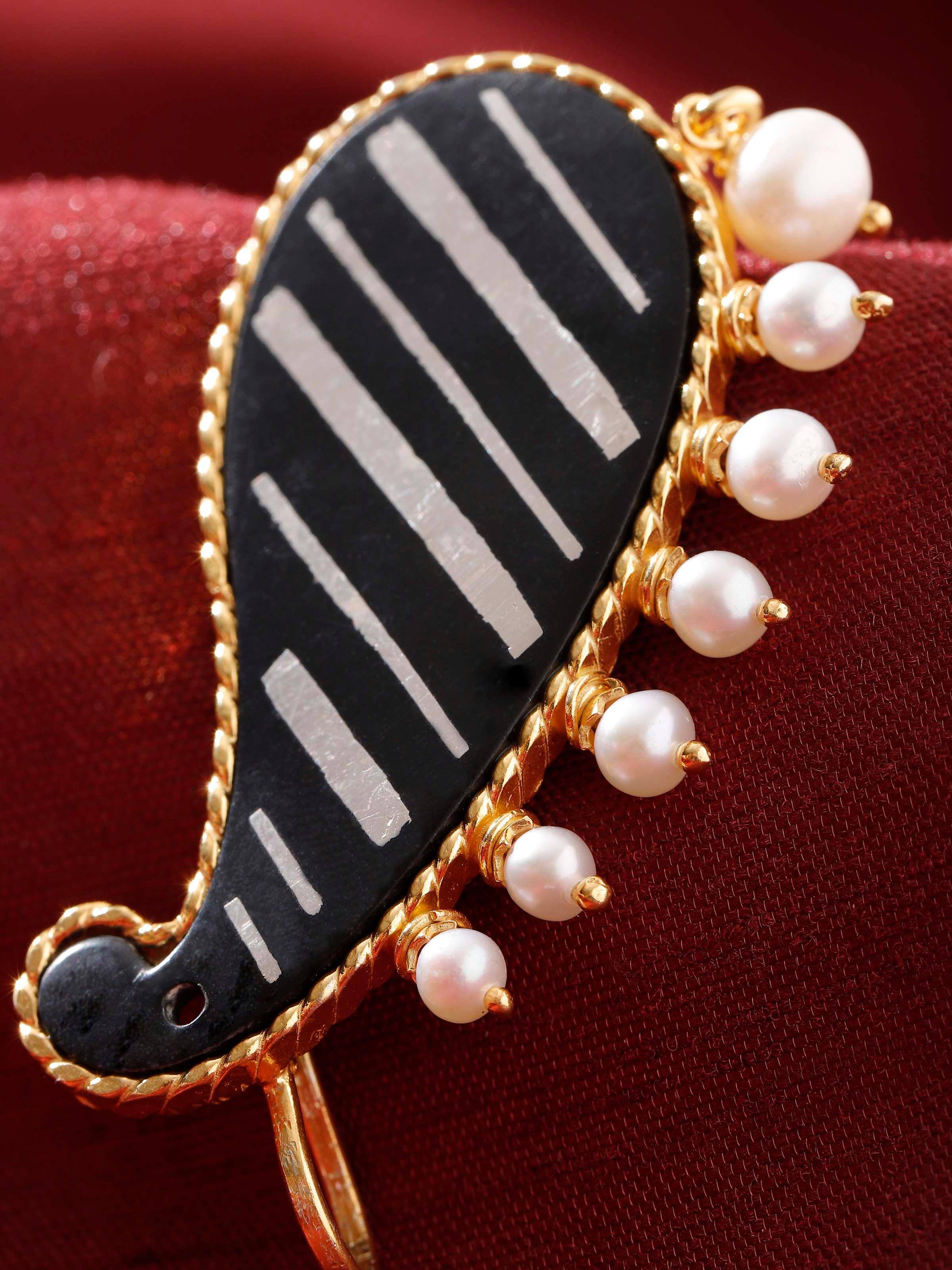 Bidri Silver Ear Cuffs