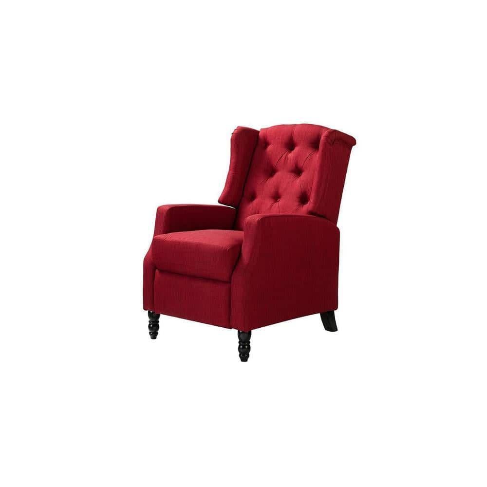 Louis Solid Wood One Seater Manual Recliner in Maroon Colour