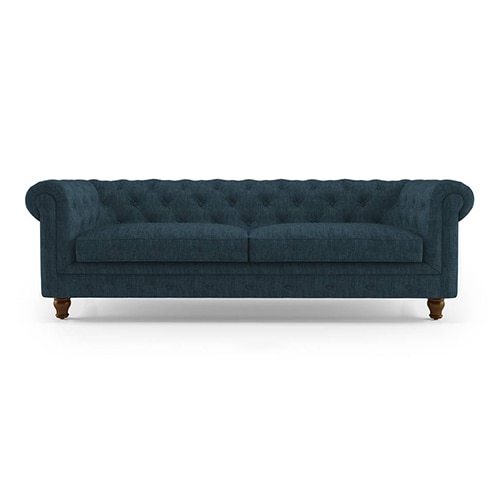 Winchester Premium 3 Seater Fabric Sofa in Indigo Blue Colour - Urban Ladder