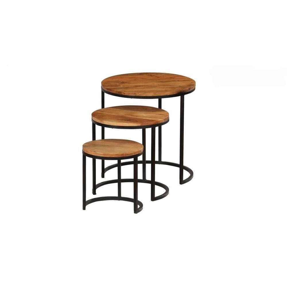 Chelli Solid Wood Nested Tables - Set of 3