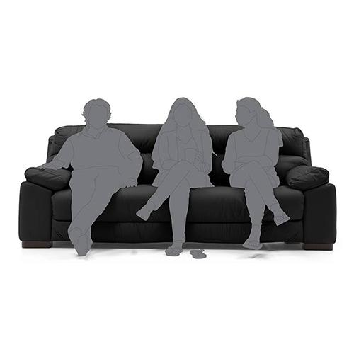 Thiene 3 Seater Leather Sofa in Licorice Colour