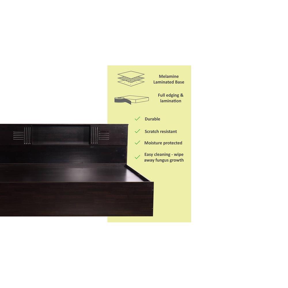 Graeae Solid Wood King Size Drawer Storage Bed In Melamine Finish