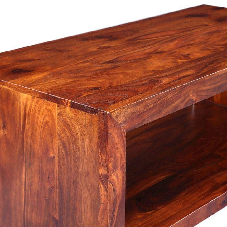 Kassel Sheesham Wood Contemporary Rectangle Coffee Table In Honey Oak Finish
