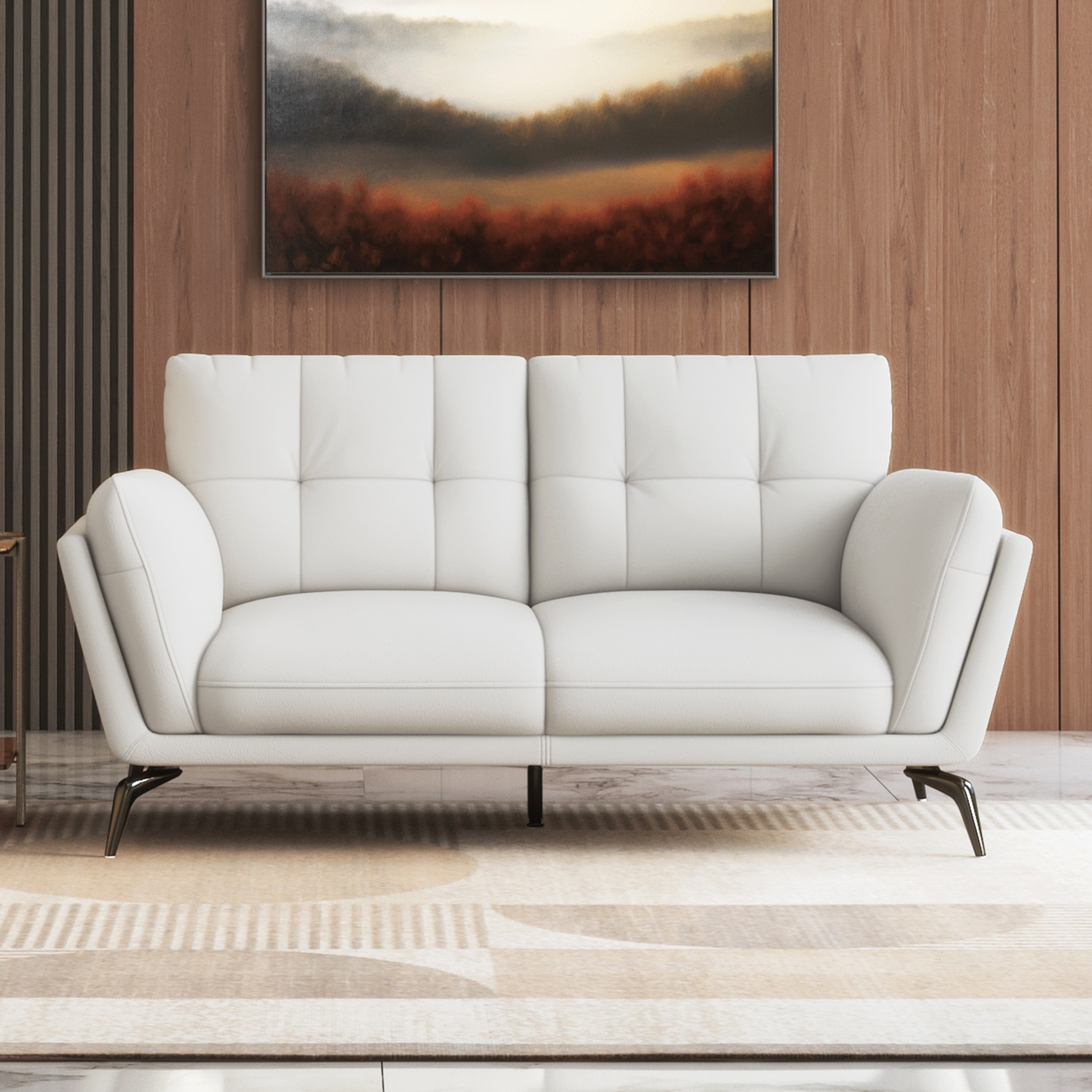 Vetra 2 Seater Leather Sofa In White