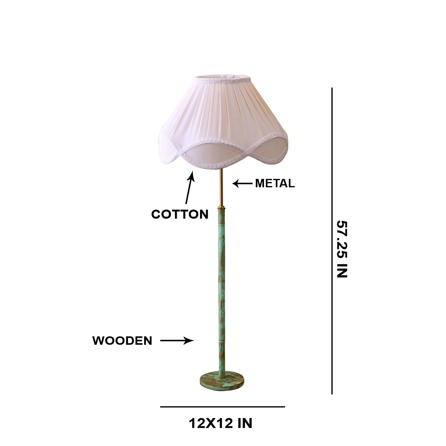 Devansh Wood & Metal Floor Lamp