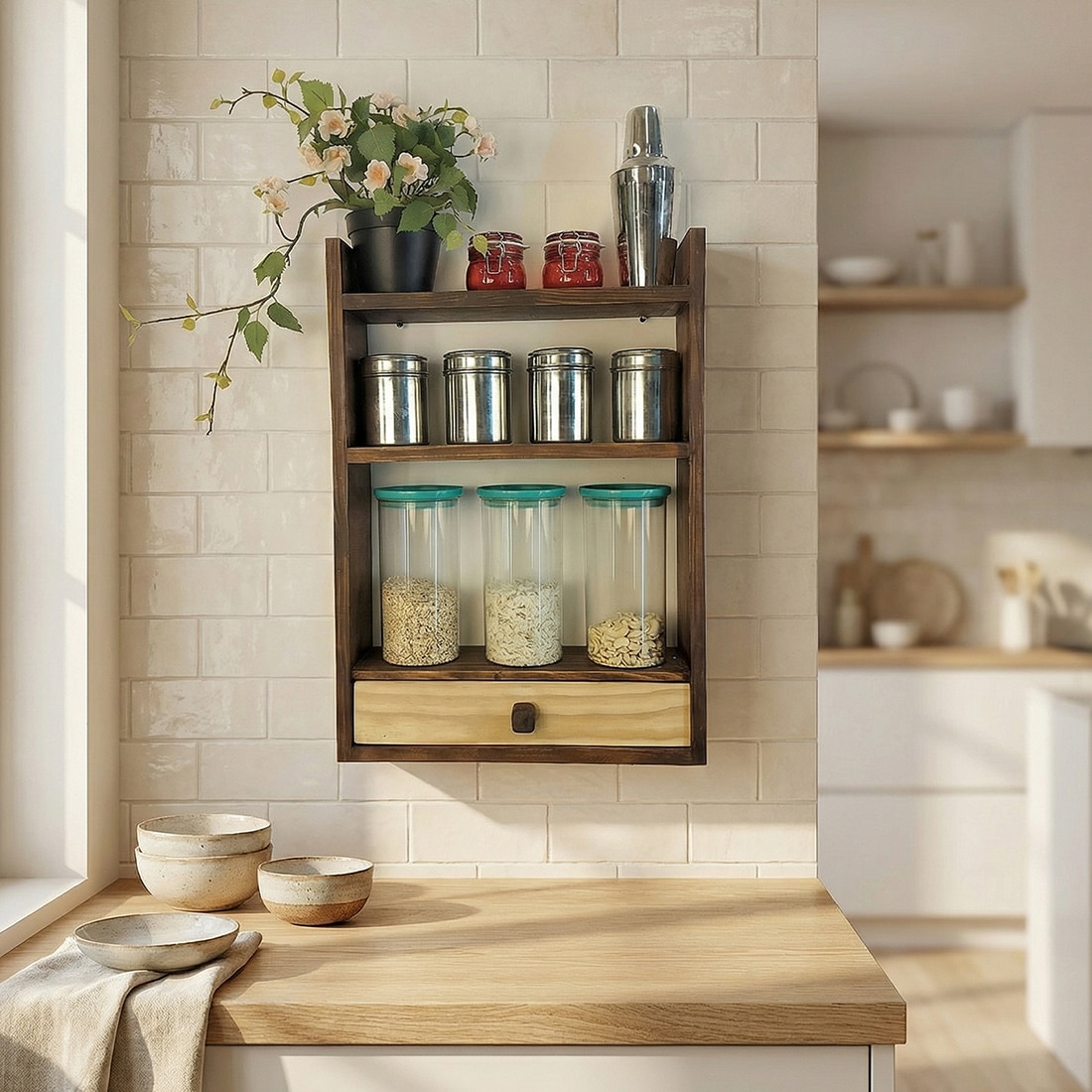 Elise Wooden Kitchen Storage Rack