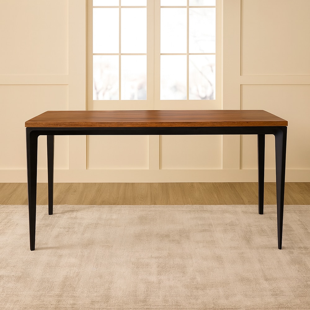 Shakur Solid Wood 6 Seater Dining Table in Brown Finish