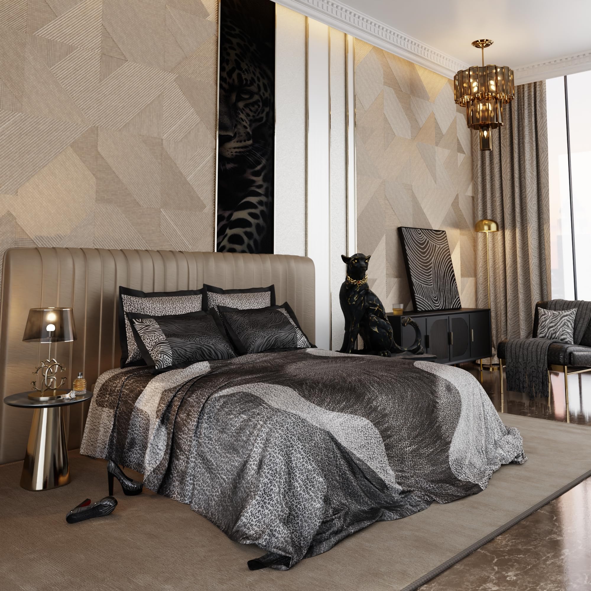 Stoa Paris Super King Size Enriched Cotton Bedsheet with 4 Pillow Covers  Size Night Safari - Stoa Paris