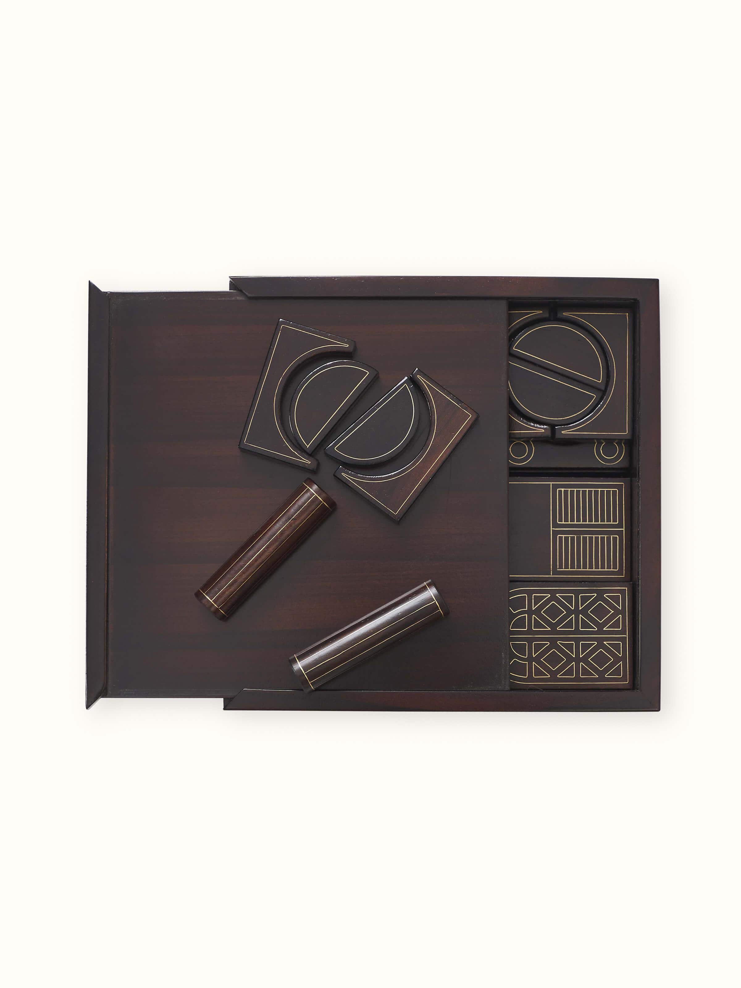 Front view of Tarkashi Construction Block Game with colorful blocks for creative building play