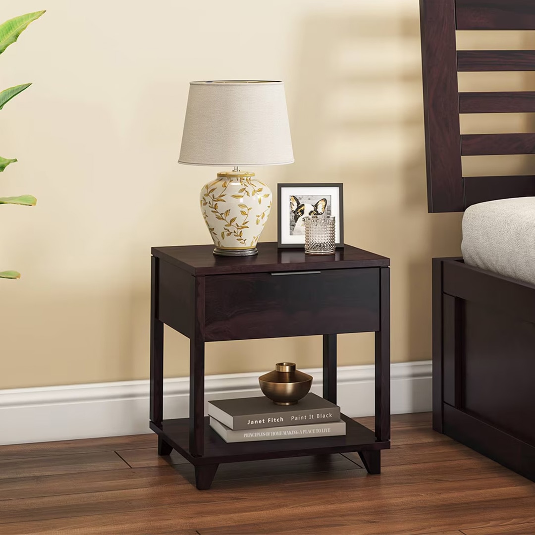 Capri Bedside Table Finish Mahogany - Urban Ladder
