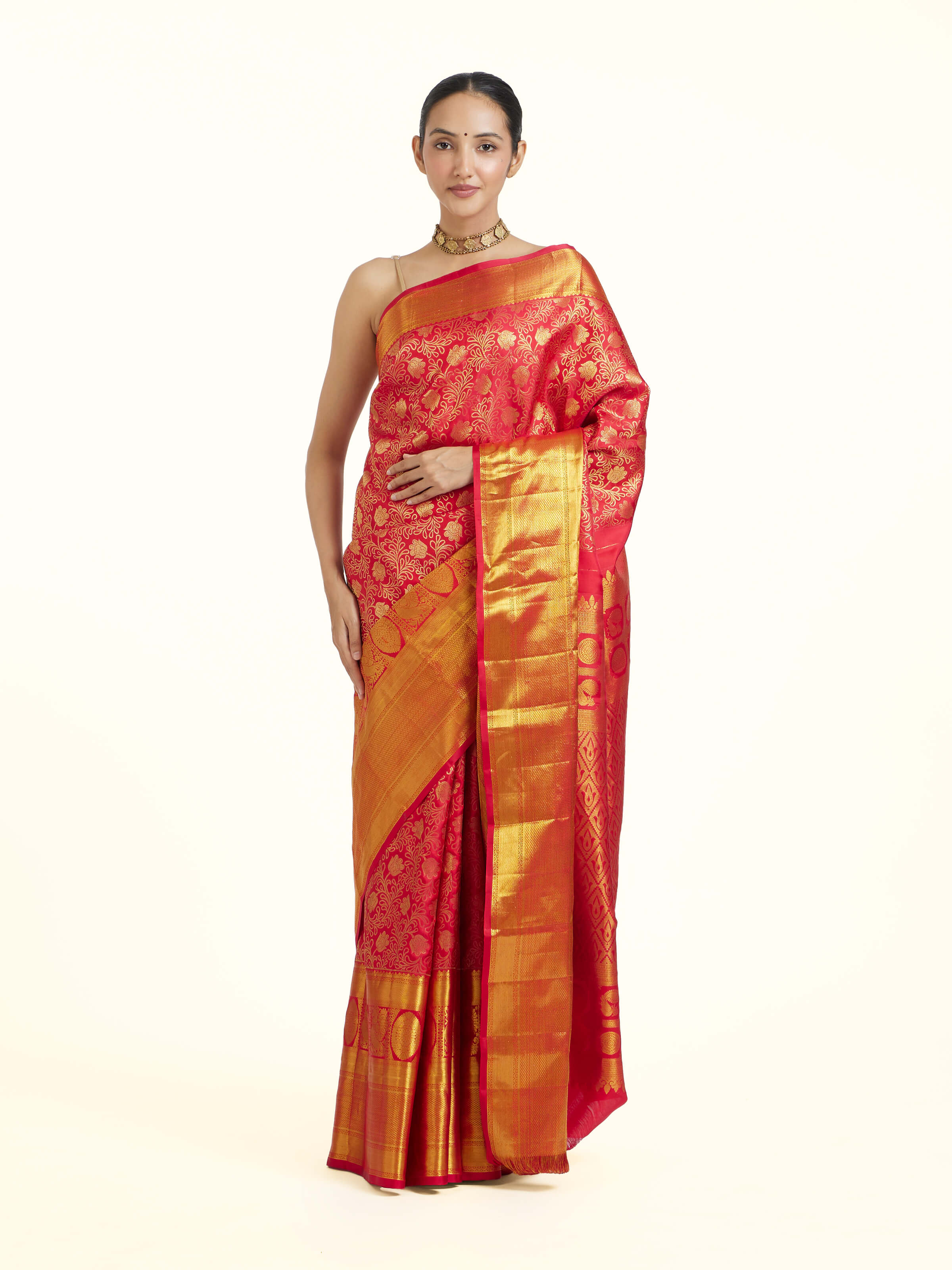 Red Silk Handloom Zari Saree