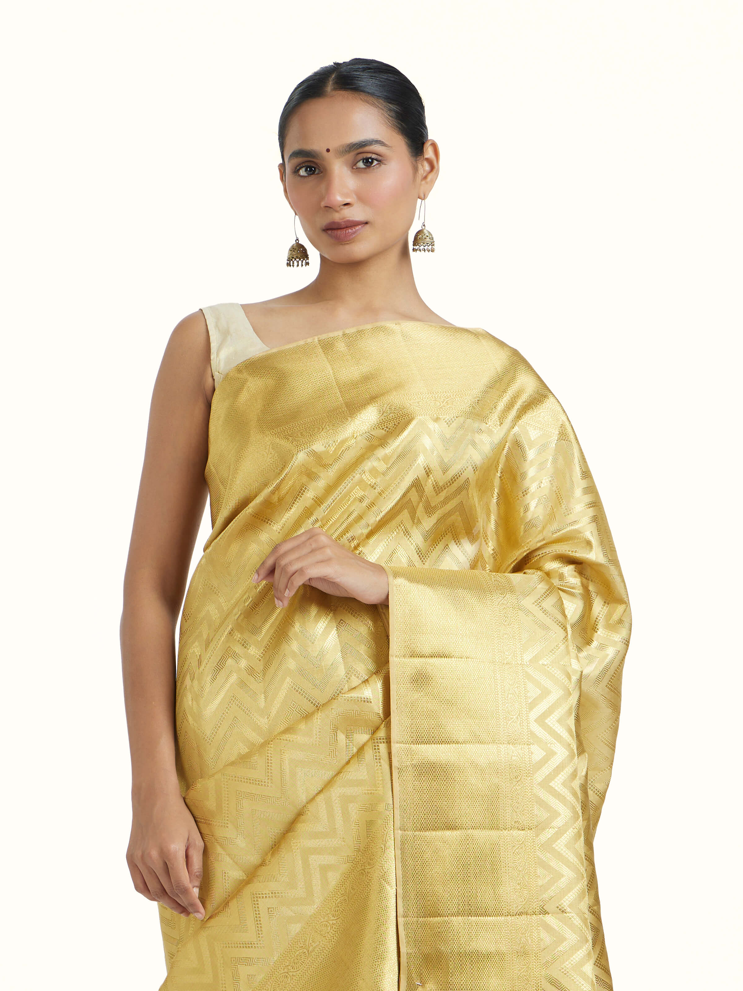 Gold Kancheepuram Silk Zari Saree