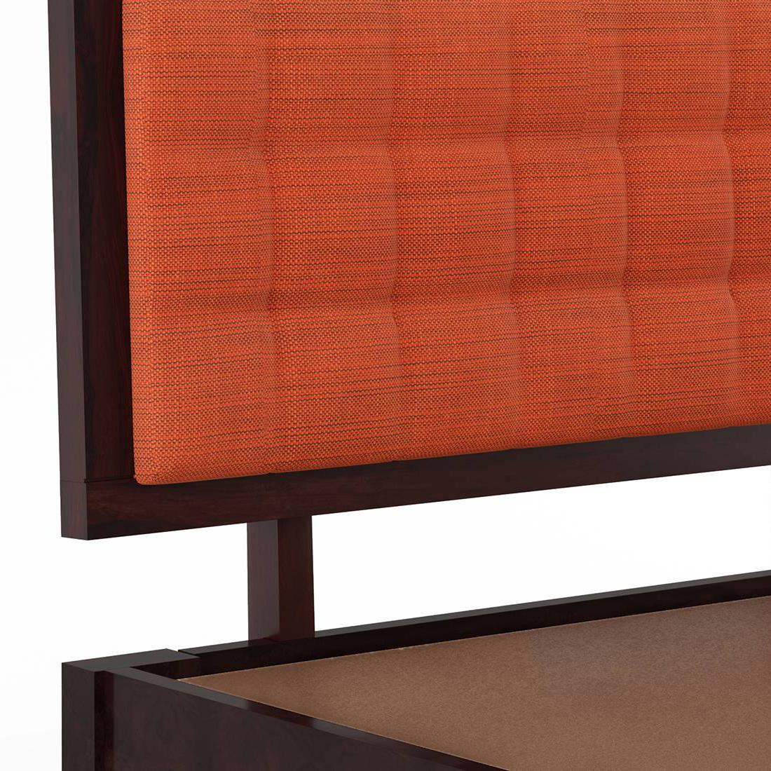 Florence Queen Size Solid Wood Drawer Storage Bed In Mahogany Finish & Lava Colour