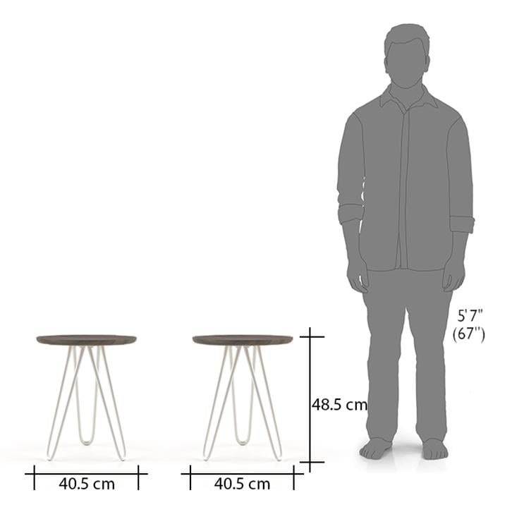 Ostra Solid Wood Side Table in Natural Finish