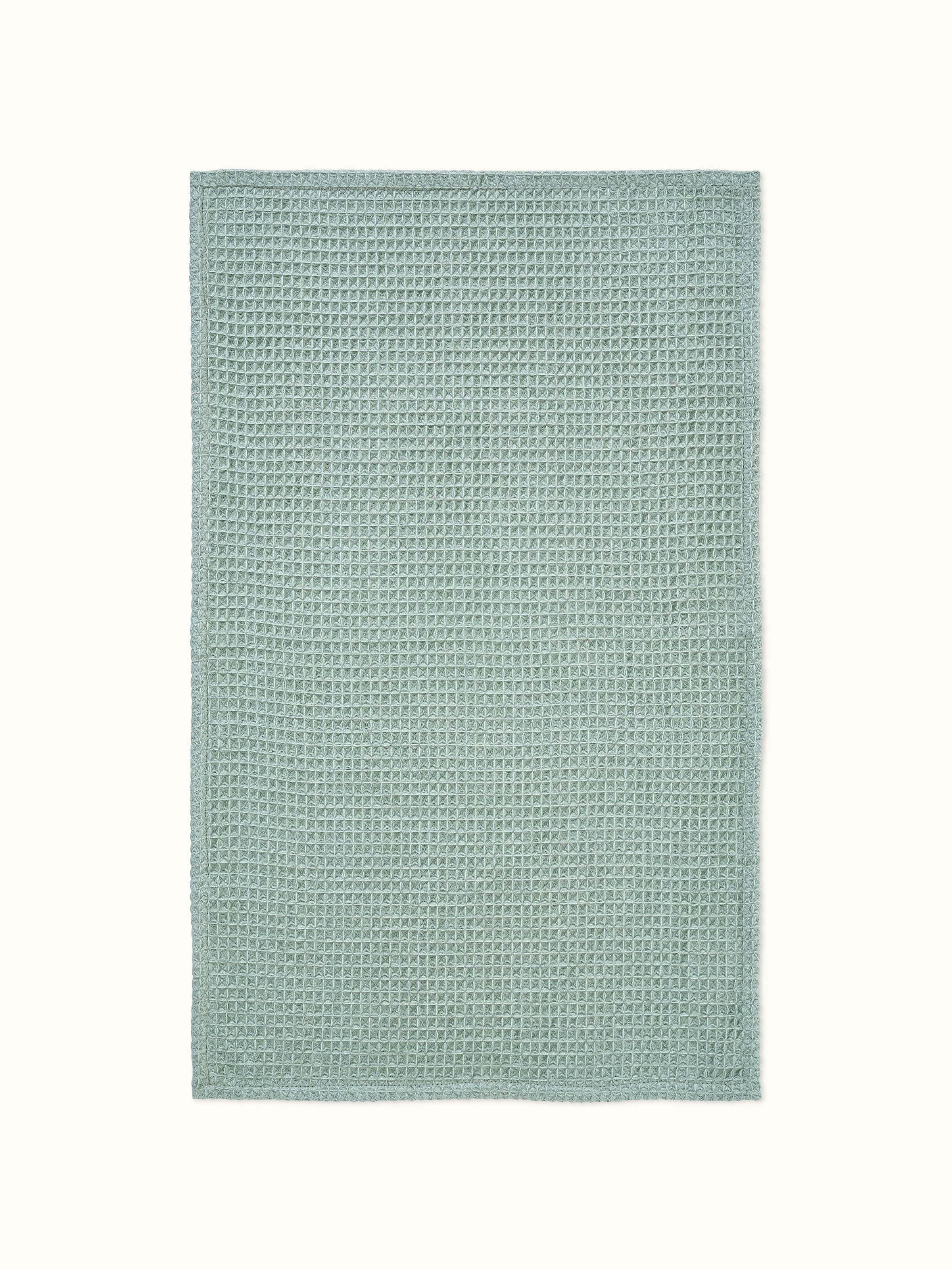 Amala waffle solid green cotton hand towel set of 2 – Swadesh