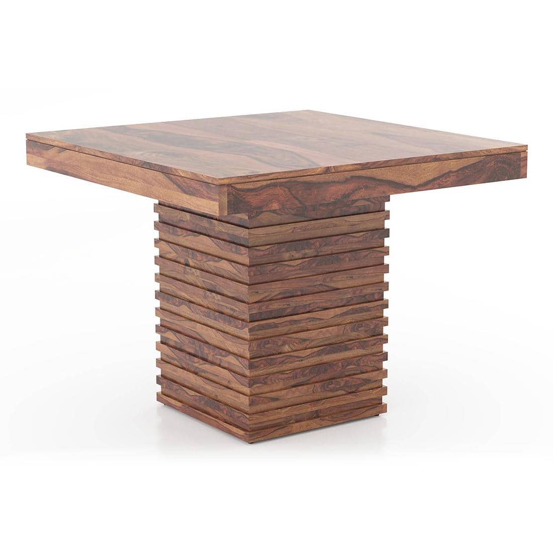 Julian 4 Seater Dining Table With Set Of 4 Oribi Upholstered Dining Chairs (Colour- Avocado Green, Finish- Teak)