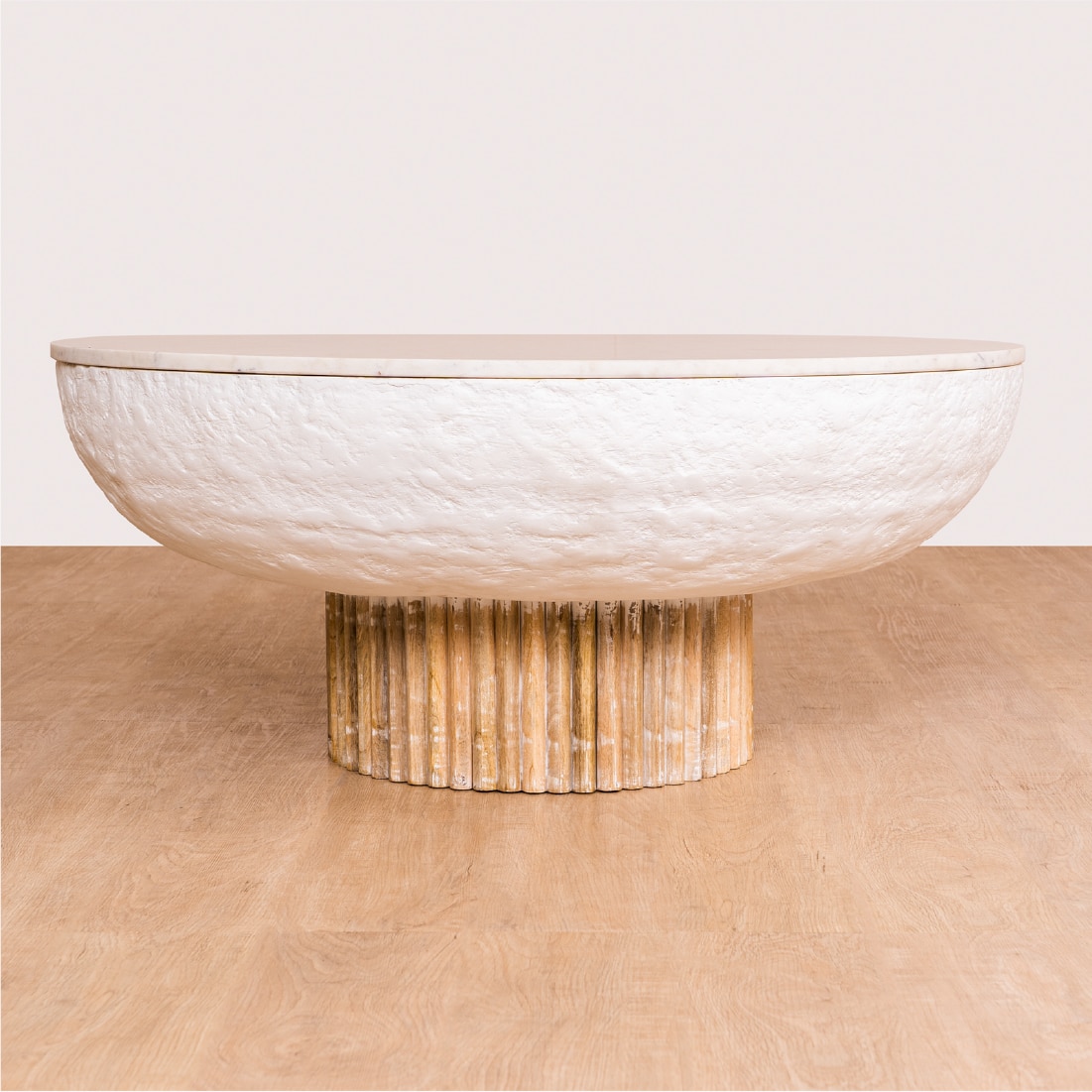 Kaba Solid Wood Coffee Table in White Colour - Orange Tree