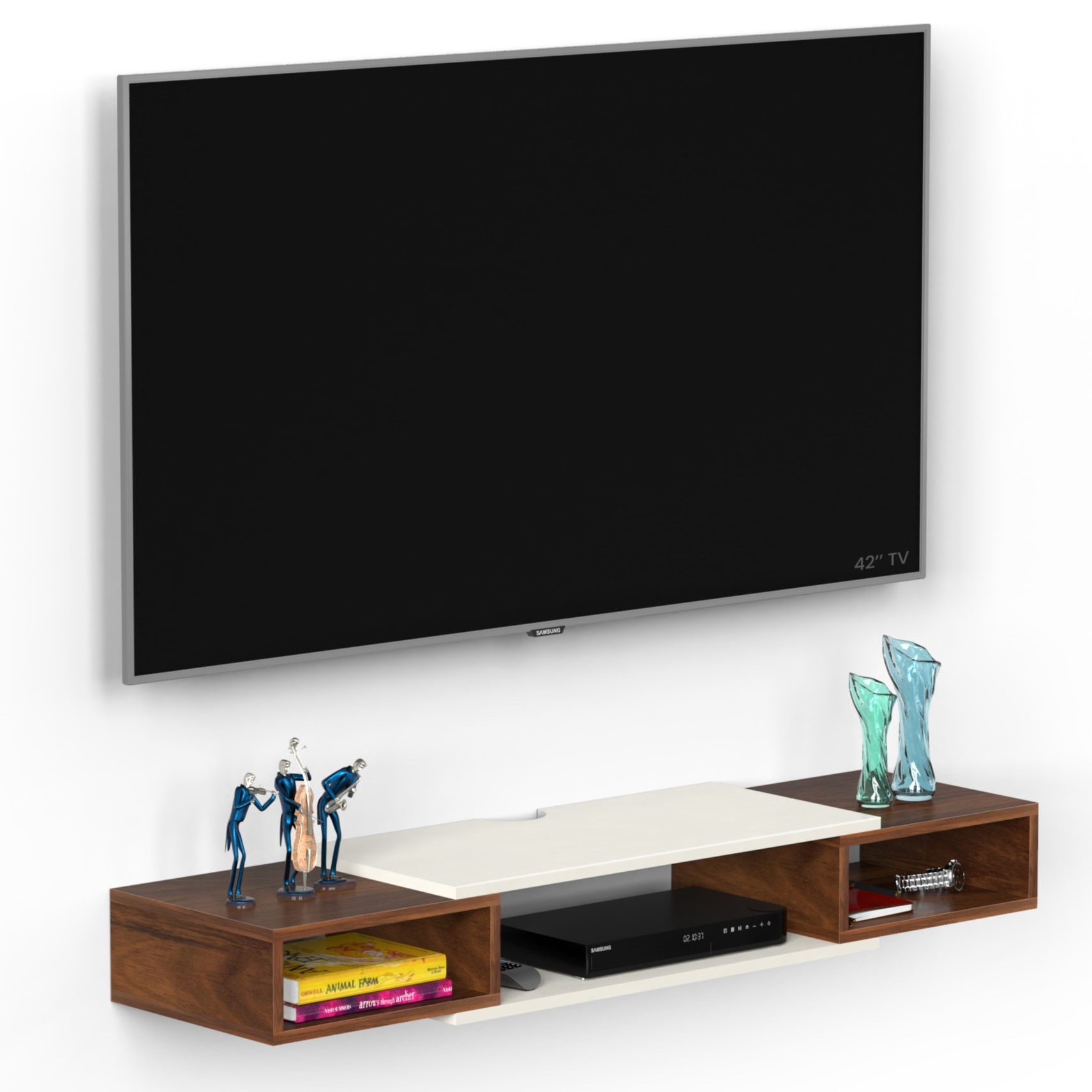 Toska Engineering Wood Wall Mount TV Entertainment Unit Set Top