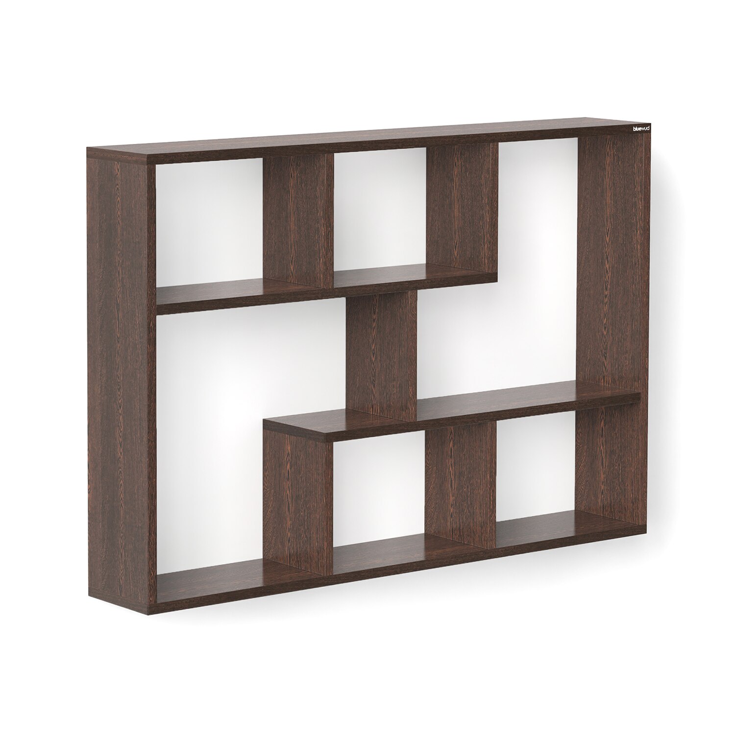 BLUEWUD Xude Engineered Wood Wall Mount Wall Shelf, Display Rack (Wenge)