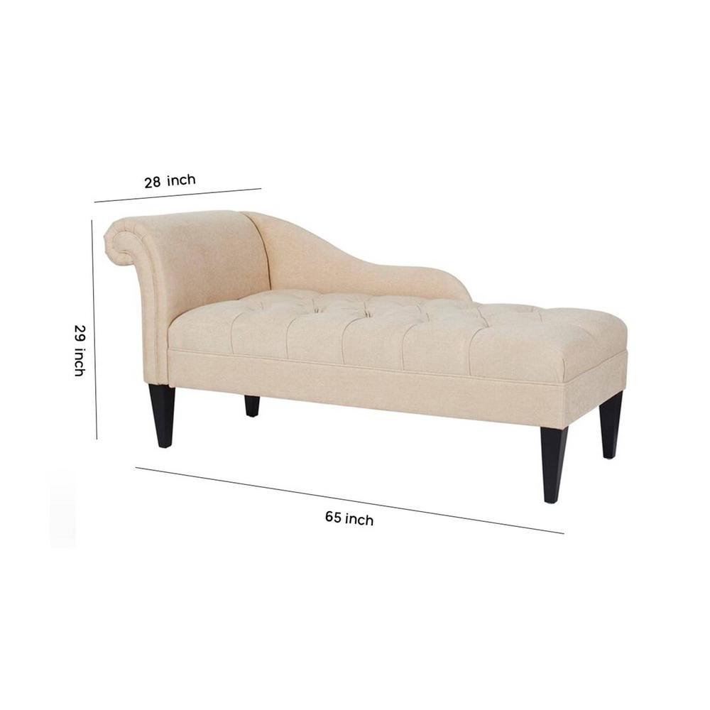 andres Fabric Chaise Launger in Beige Colour