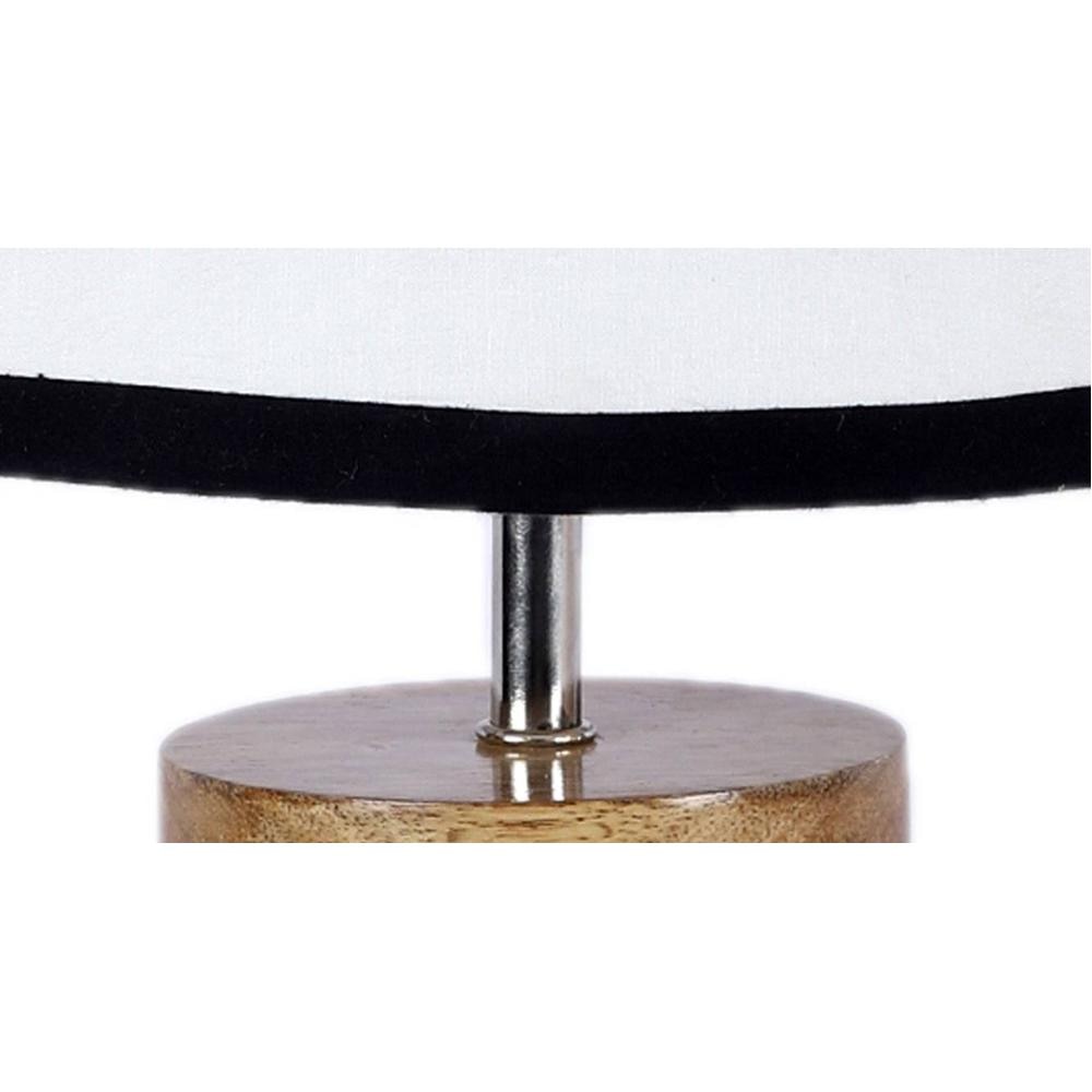 Betty Multicolour Fabric Shade Table Lamp with Natural Wooden Base