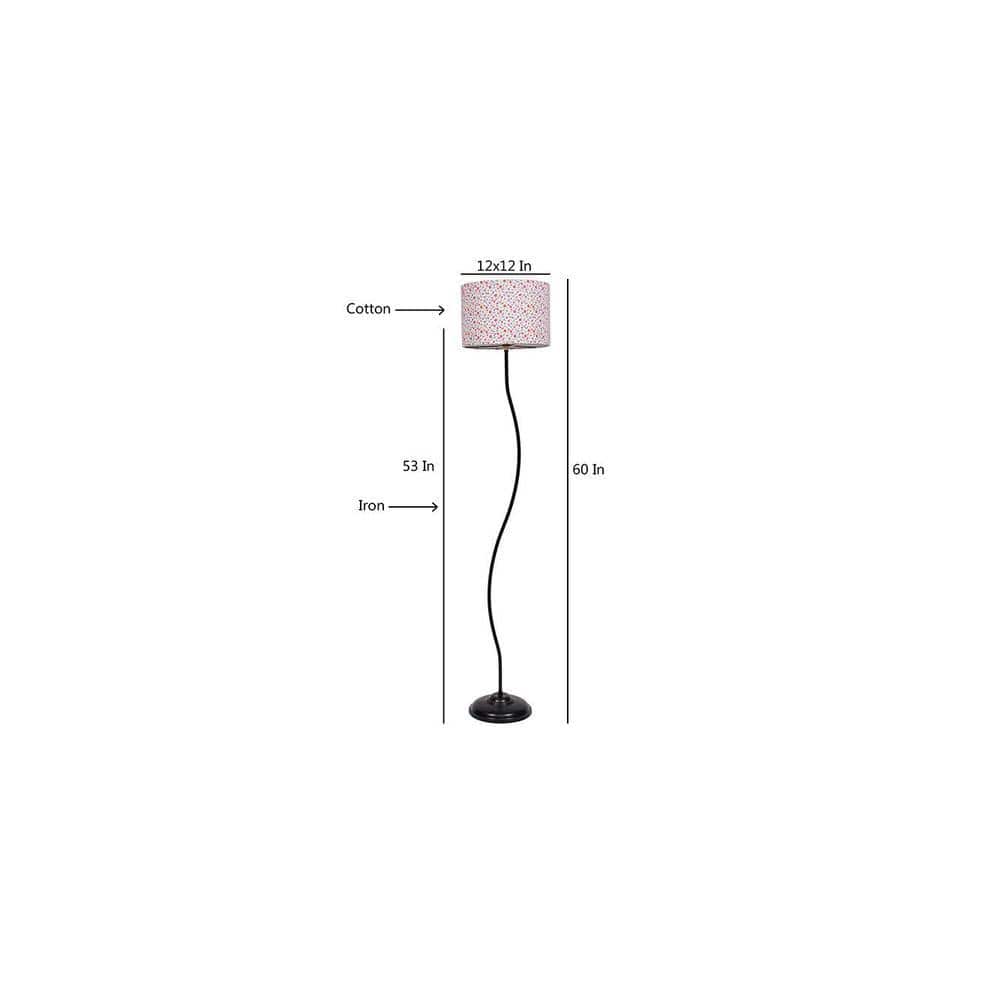 Doutzen Multicolour Cotton Shade Floor Lamp