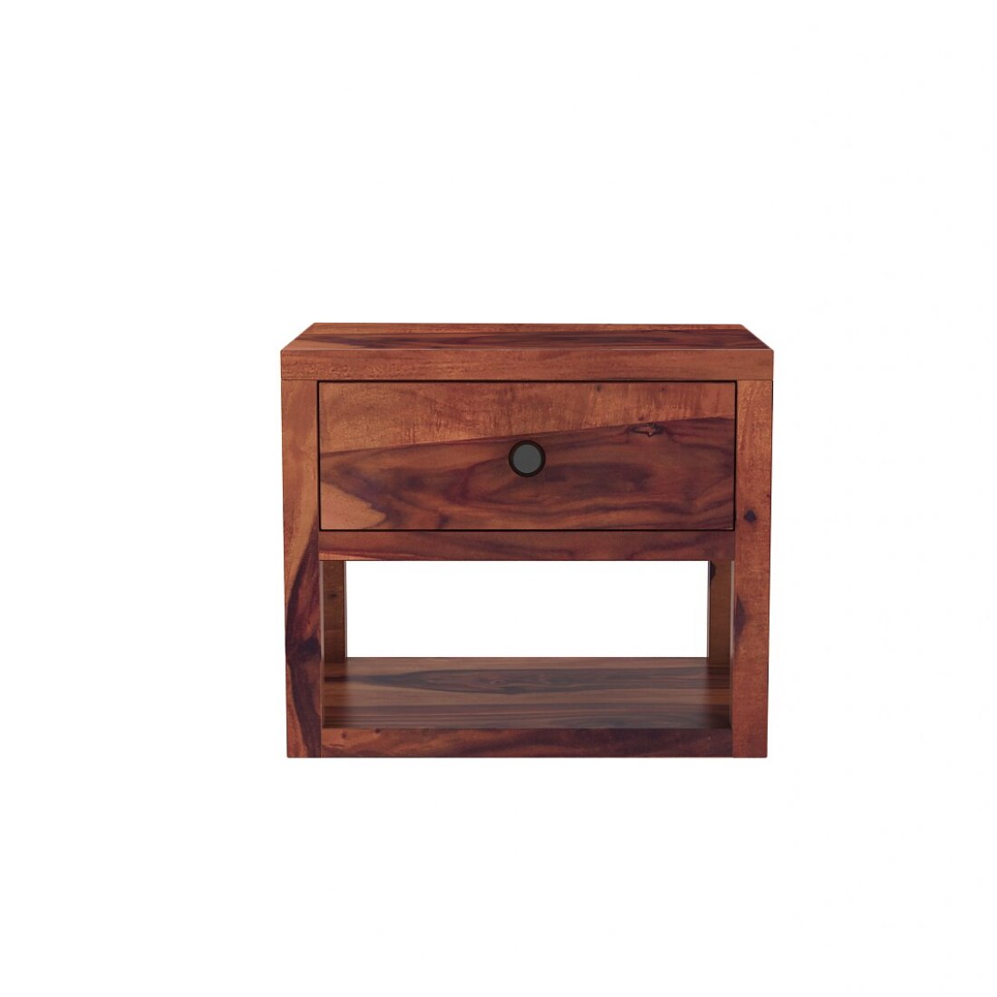 Stanfiled Solid Wood Bedside Table in Teak Finish