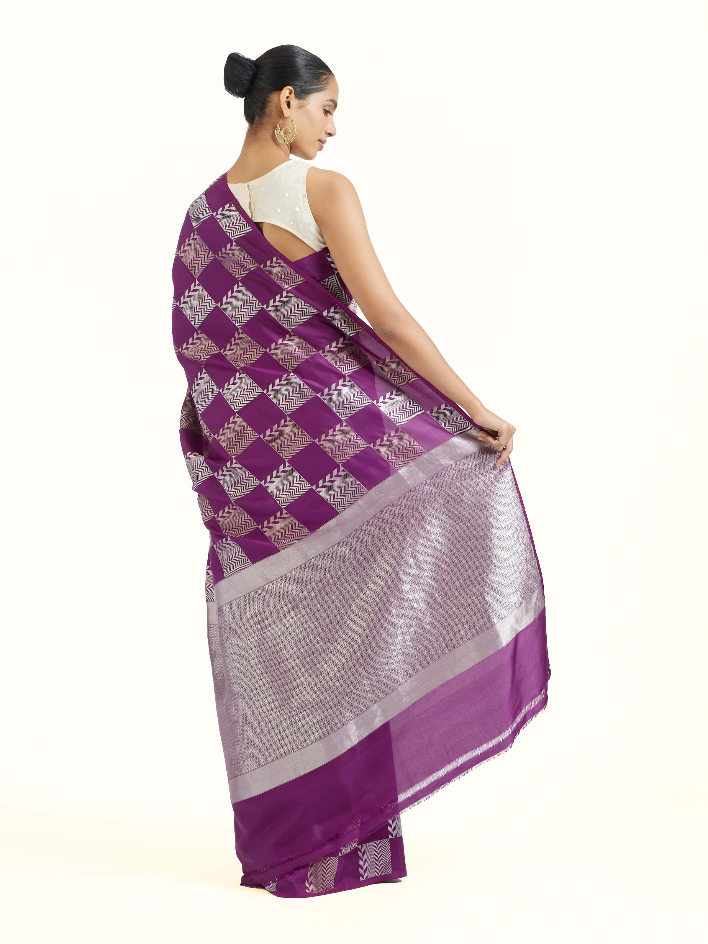 Purple Banarasi Kadhwa Silk Saree