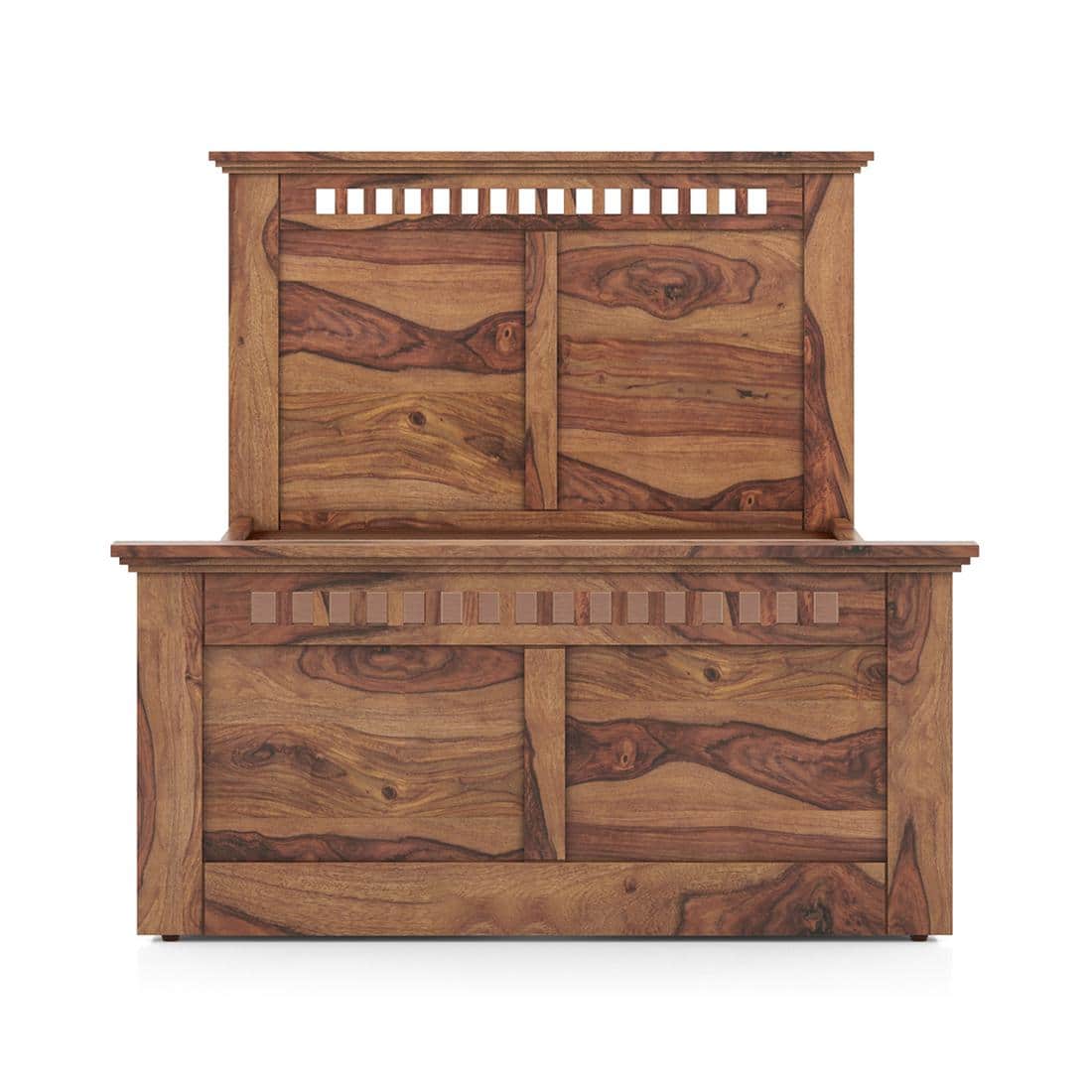 Fidora Solid Wood Single Storage Bed In Teak Finish