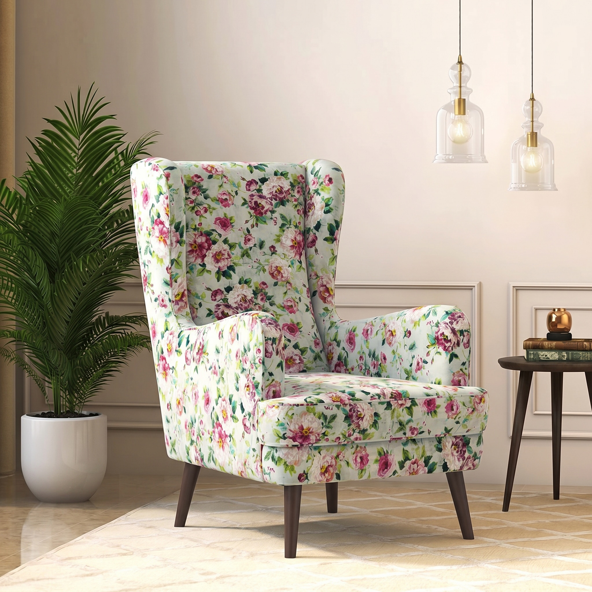 Genoa Lounge Chair In Clara Velvet Colour - Urban Ladder