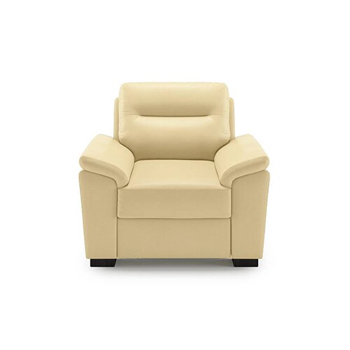 Adelaide 1 Seater Leatherette Sofa in Cream Colour