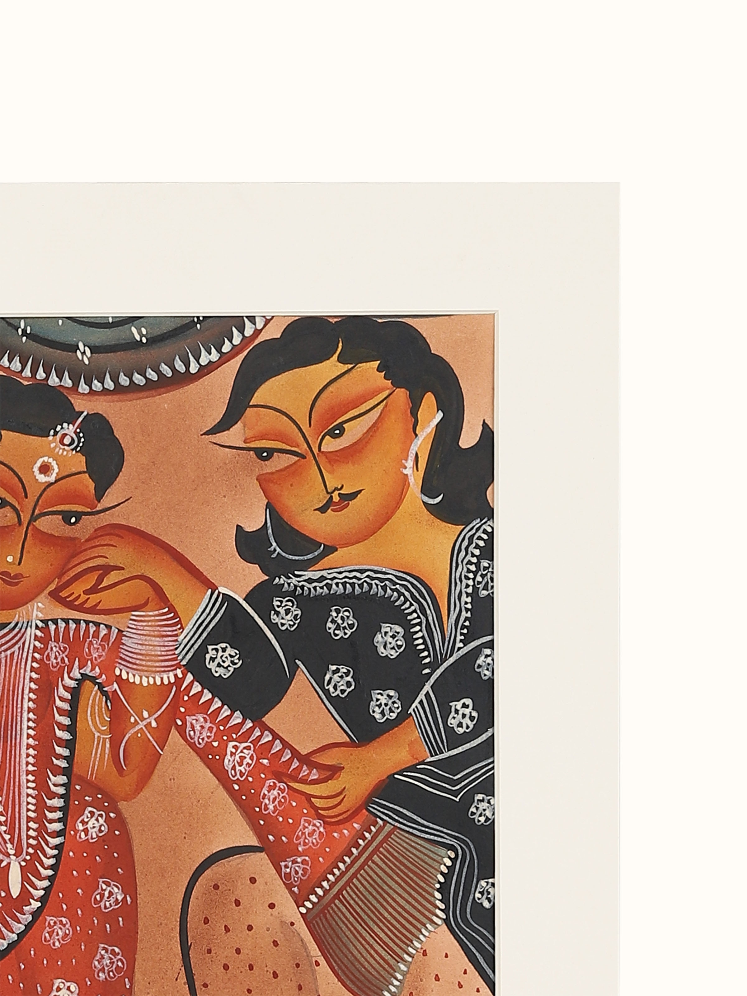 Detail shot of Babu Culture Kalighat Painting