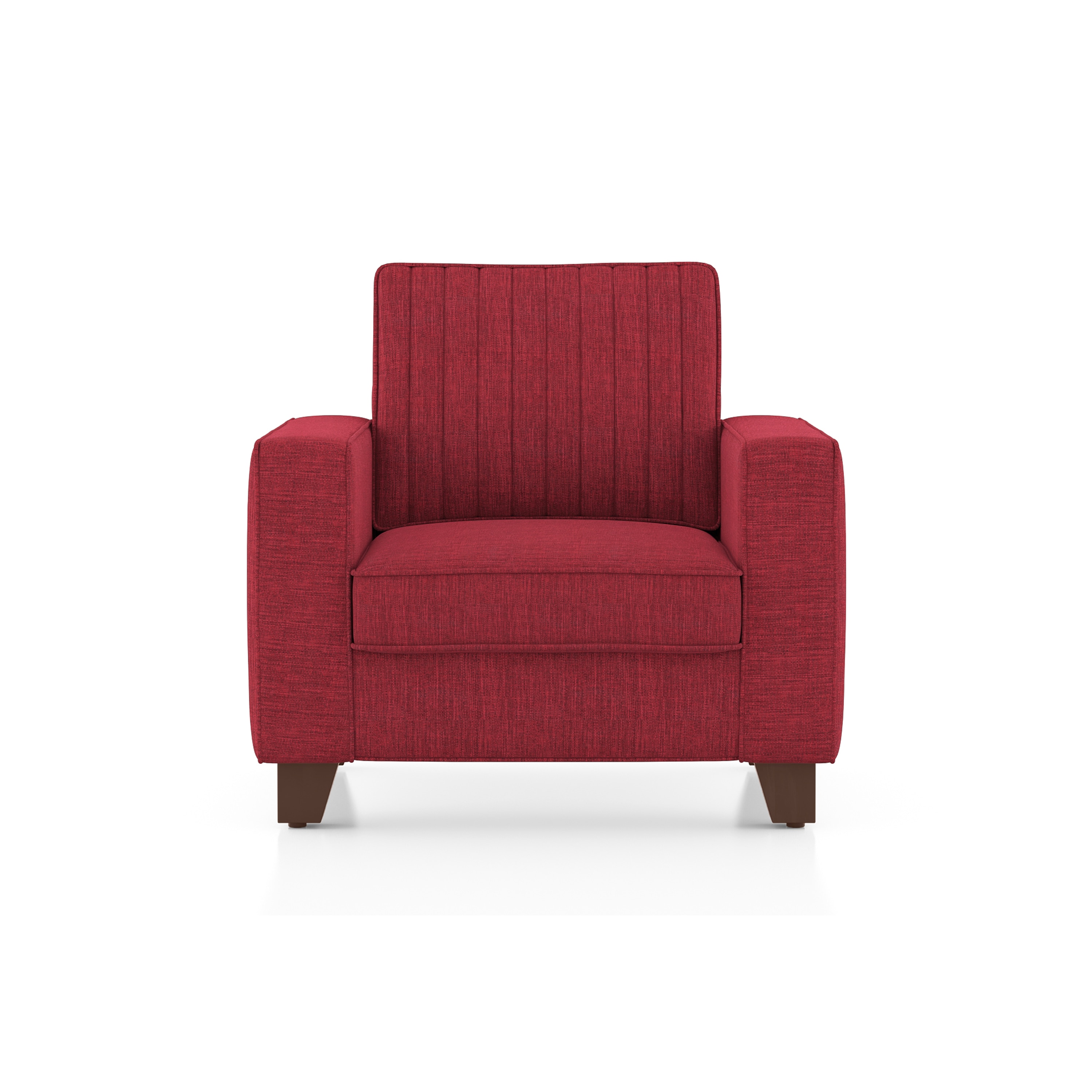 Apollo Neo 1 Seater Fabric Sofa in Salsa Red Colour (Back Height : Regular, Cushion Type : Soft)